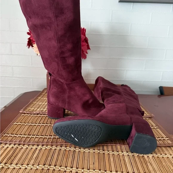 Michael Kors Burgundy Over the Knee Boots - Picture 3 of 5